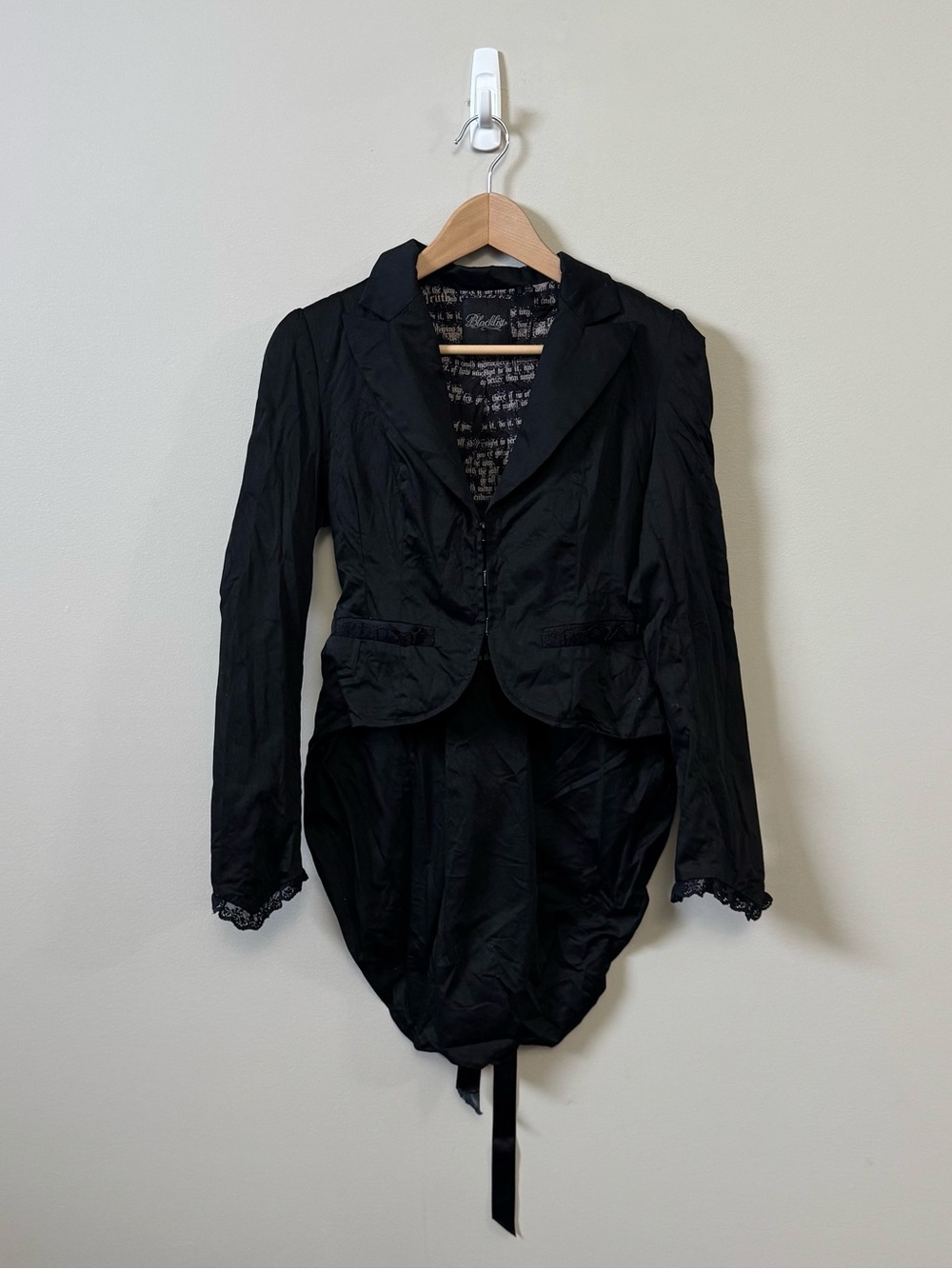 Blacklist Lip service Rare gothic Victorian steampunk tailcoat lace up jacket